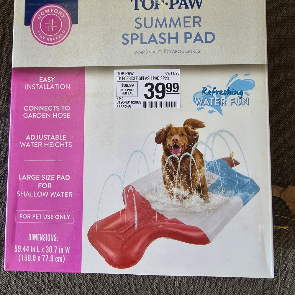 Top Paw Red Wood-Pattern Pet Splash Mat
